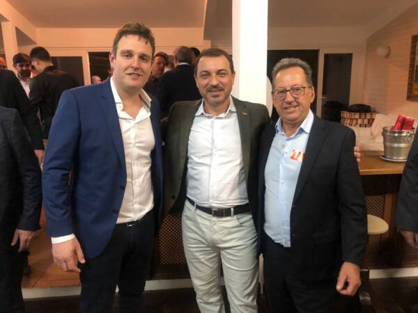 Prefeito Anibal Brambila, governador Carlos Moisés e o deputado Ricardo Guidi