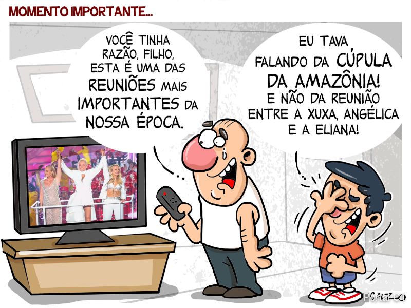 5688 CHARGE MOMENTO IMPORTANTE REUNIÃO XUXA ANGÉLICA ELIANA CÚPULA AMAZÔNIA 08-08-2023 (1)