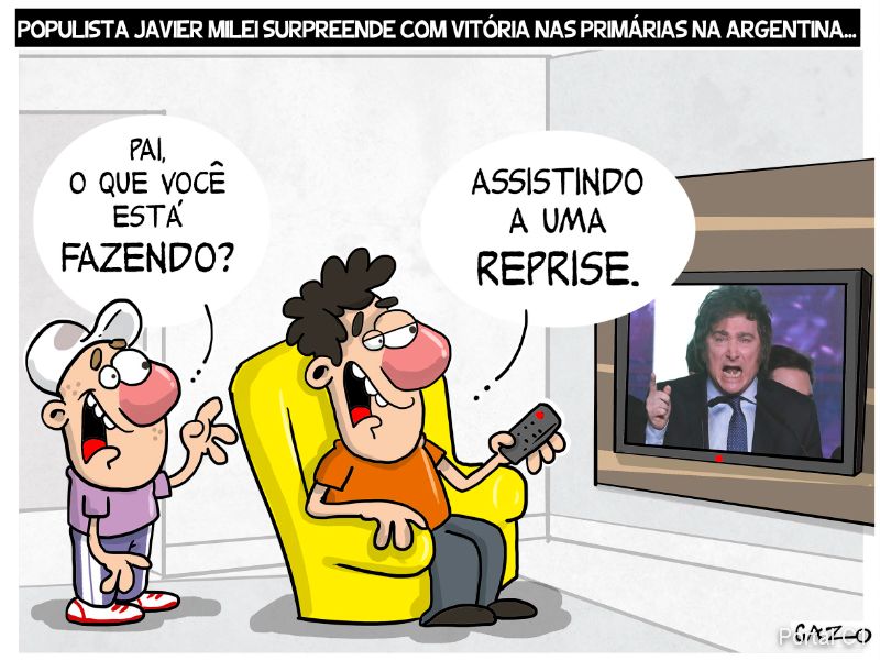 5694 CHARGE POPULISTA JAVIER MILEI ARGENTINA REPRISE 14-08-2023 (2)