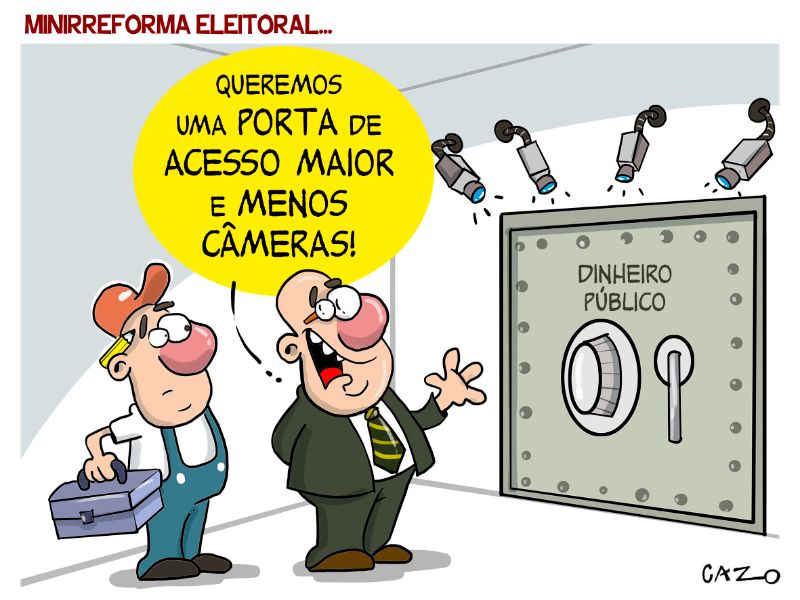 5724 CHARGE MINIRREFORMA ELEITORAL COFRE PORTA ACESSO DINHEIRO PÚBLICO 13-09-2023 (1)