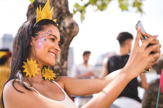 Brazil, Carnival - Celebration Event, Selfie, Celebration, Women