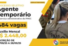PMSC abre seleção para 484 vagas de agentes temporários em 19 cidades de Santa Catarina
