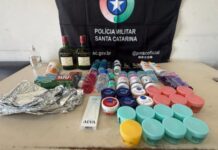 Whisky, cosméticos e até macarrão: furto em supermercado termina em prisão em Sombrio