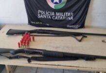 Homem é preso com armas e munições durante ação da PM em Balneário Gaivota