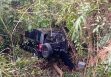 Mulher fica ferida após veículo sair de rodovia e cair em mata no interior de Turvo