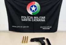 Homem é preso após perseguição e apreensão de pistola em São João do Sul